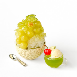 SALE】手のひらサイズのミニチュア丸ごとメロンかき氷＆メロンクリーム