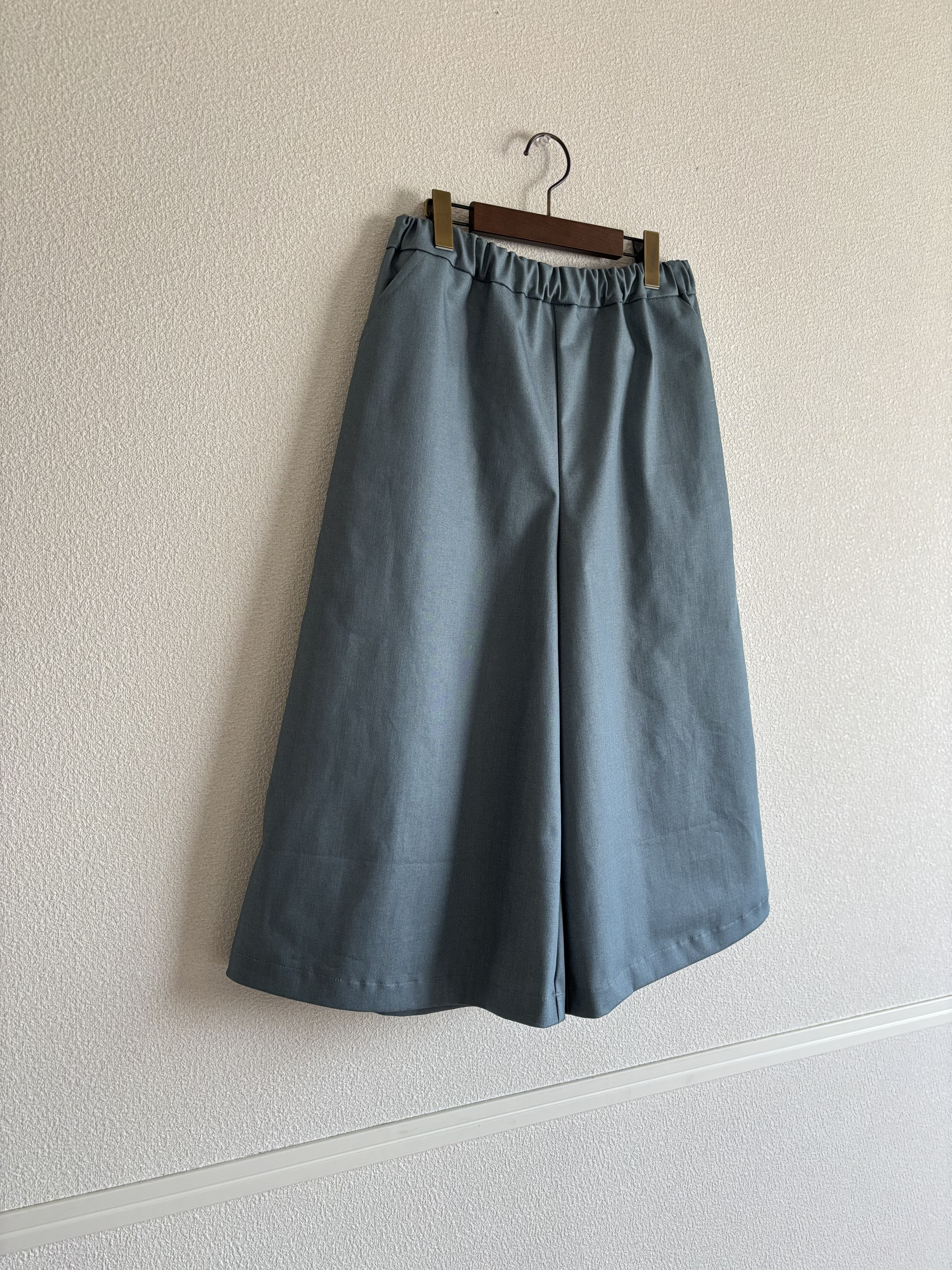 【春夏】ガウチョパンツ / ストレッチデニム  ブルー　　L-78/　サイズＬ〜ＬＬ