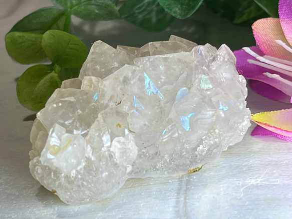 ☆ラッキー様！帝王秘宝！極美！アナテース　レインボー　水晶　原石　クラスター 天からの祝福✨ アナンダライト 水晶 レインボークォーツ 原石