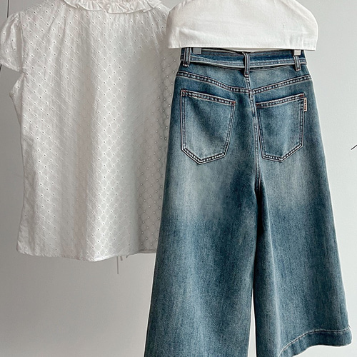 フォクシー ニューヨーク デニムパンツ デニム キュロット パンツ セール】【forksy.】デニムカーブパンツ（デニムパンツ