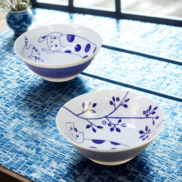 お散歩ネコ ラーメン丼 2柄組【美濃焼】 お椀・ボウル・鉢 hama