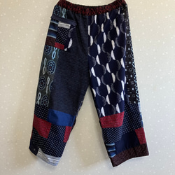 No.153つぎはぎパンツ パッチワークフリーサイズゆったり久留米