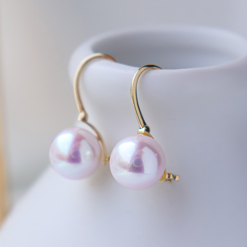 【La Corser】イヤリング 18K ゴールド 日本製 海水 7-10mm アコヤ 天然 海水パール ピアス ファッションピ