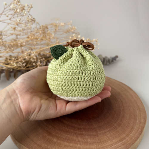 No.492＊持ち手付きころりん巾着型ポーチ＊ハンドメイド＊小物入れ＊ No.492＊持ち手付きころりん巾着型ポーチ＊ハンドメイド＊小物入れ＊