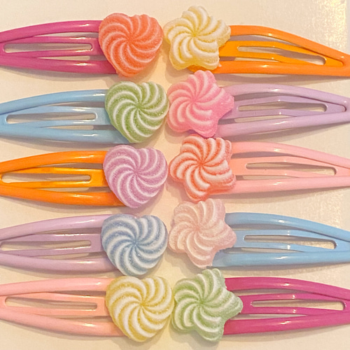 キャンディハーツ✯ヘアピン ヘアピン💜キャンデｨハーツ💚7個セットの通販 by xoxo's｜ラクマ