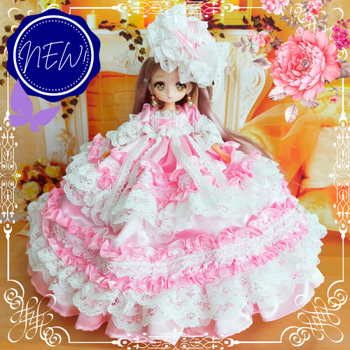 リカちゃん22センチドールサイズドレスセット ハンドメイドドール服 リカちゃん(22㎝)サイズ お洋服 ワンピース