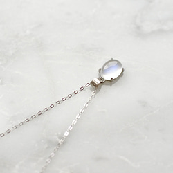 ロイヤルブルームーンストーンのオーバルカボションネックレス☆シルバー925 5枚目の画像