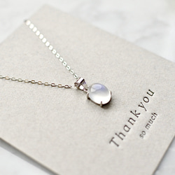 ロイヤルブルームーンストーンのオーバルカボションネックレス☆シルバー925 9枚目の画像