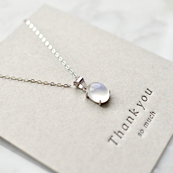 ロイヤルブルームーンストーンのオーバルカボションネックレス☆シルバー925 9枚目の画像