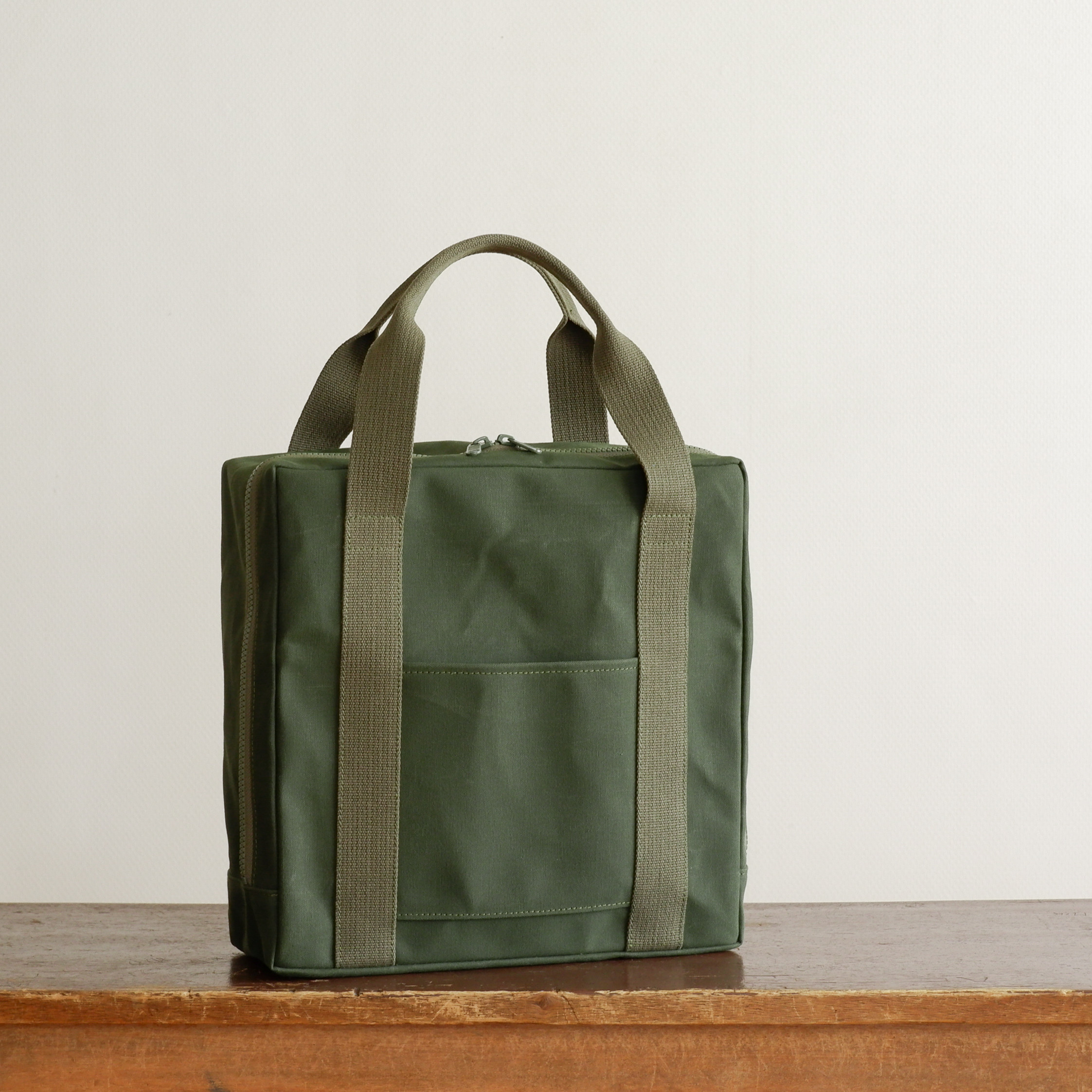 スクエアトート M オリーブドラブ / 9号帆布