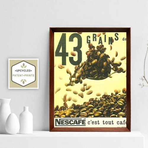 ネスカフェ コーヒー 1960年代 フランス 雑誌 ヴィンテージ 広告 額付