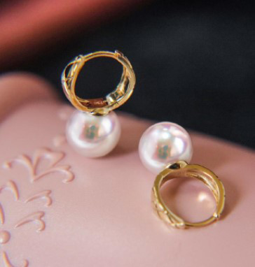 【La Corser】日本製 7-9.5mm アコヤ真珠 天然海水真珠 ピアス レディース 18Kゴールド エレガント レディス