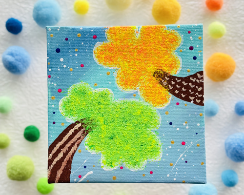 いとを　カラフルなキャンバス油絵2枚セット　チャピちゃん♡とおしゃれ静物画 345819e7054046d20ffc52c8a59339