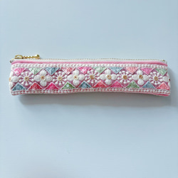 18cmファスナーꕤバンド付き挟めるスリムペンケース 5枚目の画像