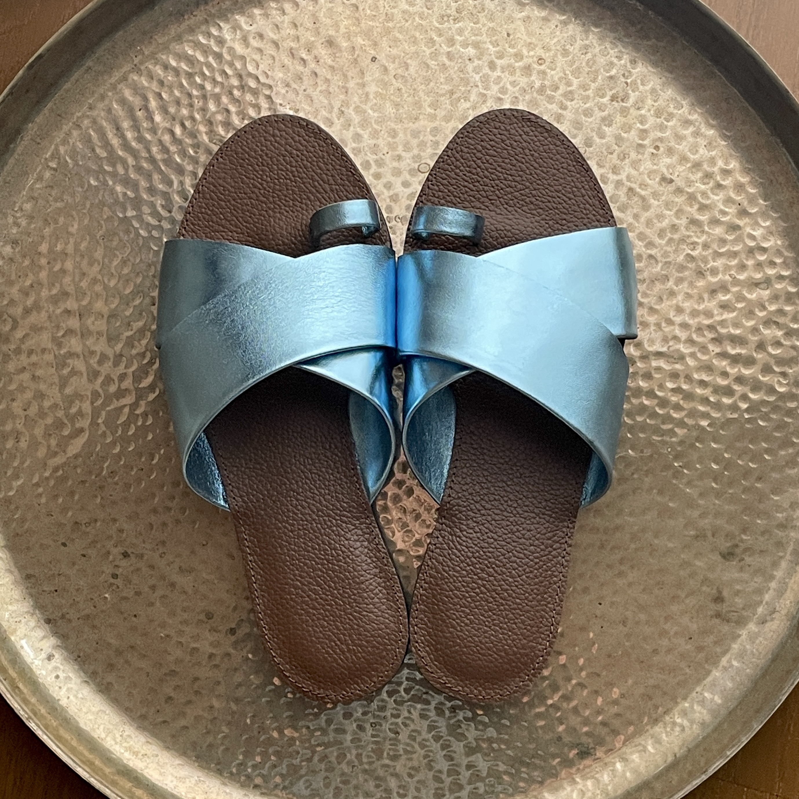 【new!】re-born sandals ver.shiny mizu-iro/フラットサンダル＊シャイニー水色