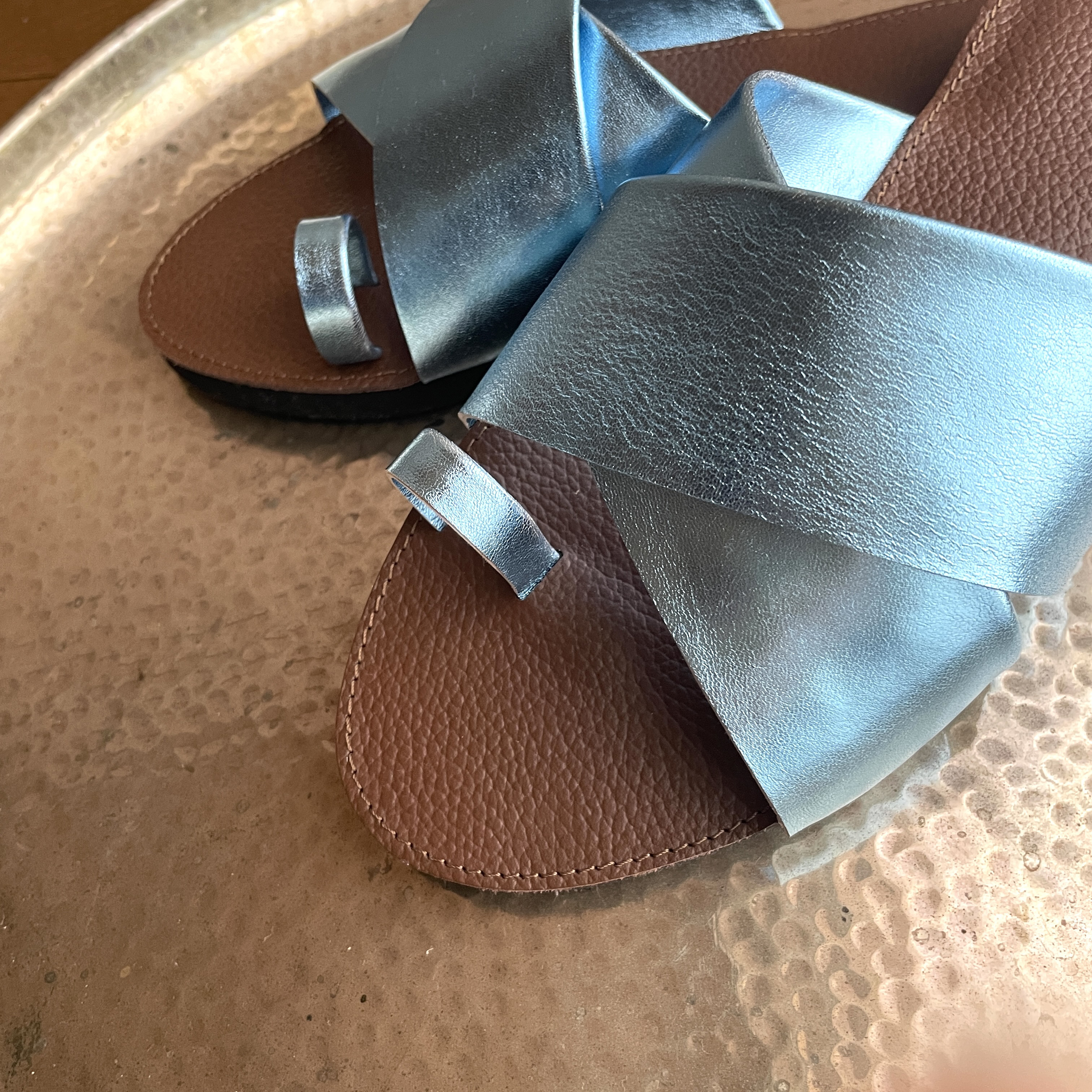 【new!】re-born sandals ver.shiny mizu-iro/フラットサンダル＊シャイニー水色