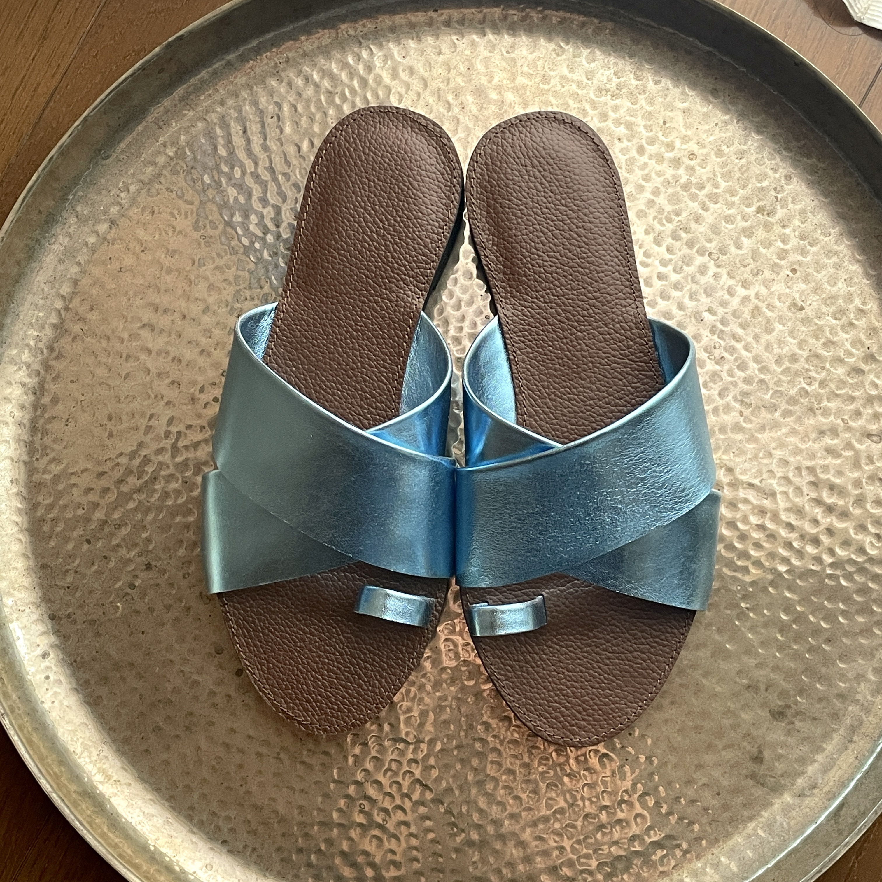 【new!】re-born sandals ver.shiny mizu-iro/フラットサンダル＊シャイニー水色