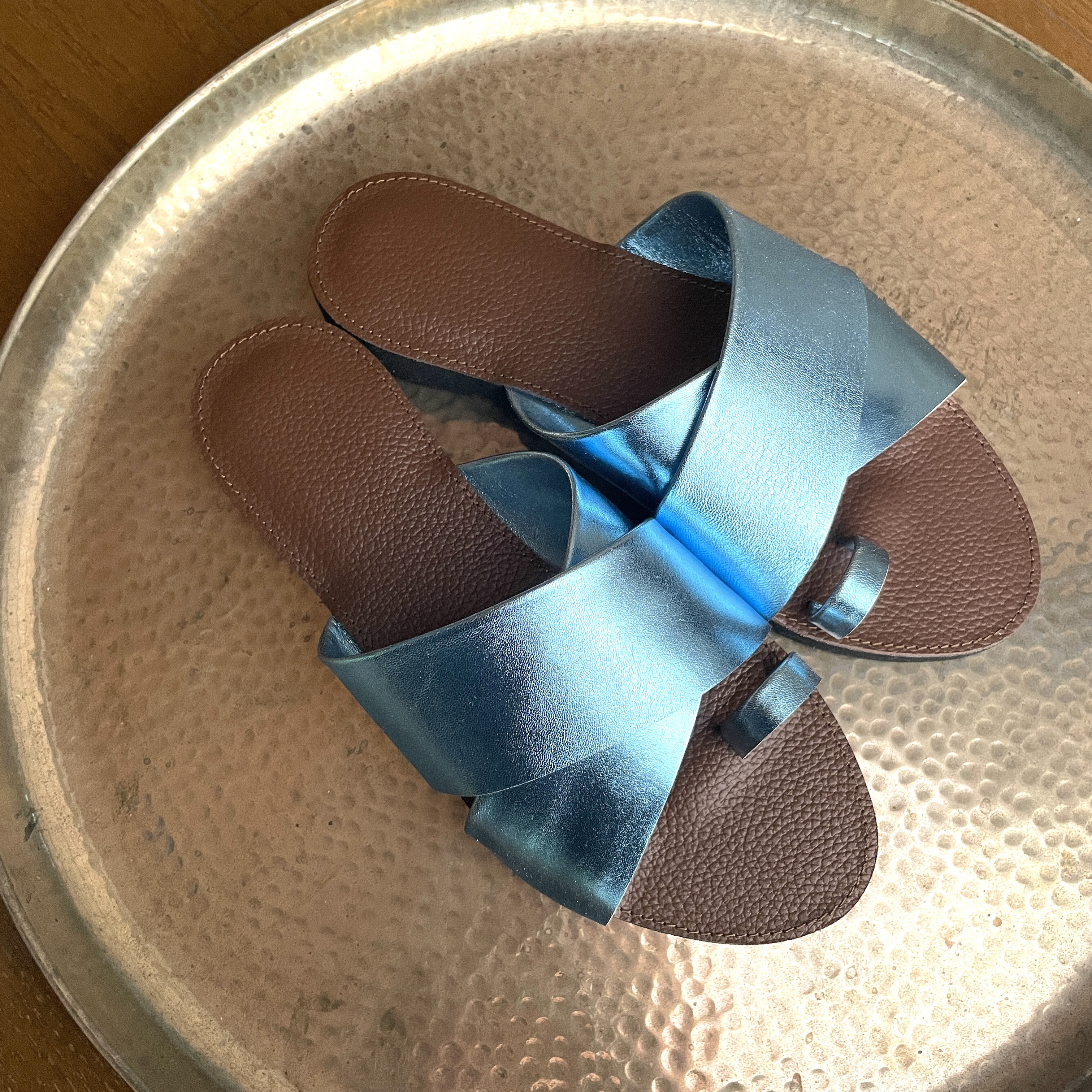 【new!】re-born sandals ver.shiny mizu-iro/フラットサンダル＊シャイニー水色