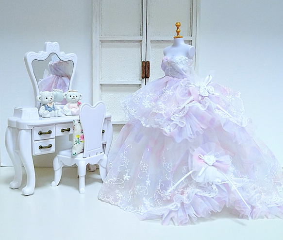ミニチュアウェディングドレス26 一点物♥ミニチュアウェディングドレス♥✿水彩の宝石箱
