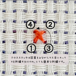 クロスステッチ刺繍で手作りする「ウェルカムボード」　結婚 ウェルカムボード  m_05 9枚目の画像