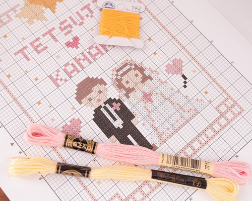 SALEクロスステッチ完成品★未使用【花の結婚式】ウェルカムボード　ハンドメイド 0_acb69274225310bb5dbe990c7f20
