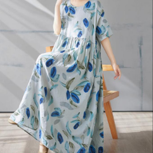 HERMES シェーヌダンクル アンシェネリング PM綿麻 リネン ワンピース