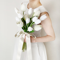 即納】ブルー×ホワイト フープブーケ ブーケ mybouquet by.saori 通販