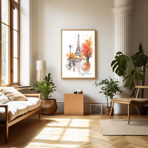 12/28迄　エッフェル塔　アートパネル　フレーム付き　風景　写真　インテリア 3枚セット 33×43cm アートパネル 枠付きフレーム絵画 エッフェル塔