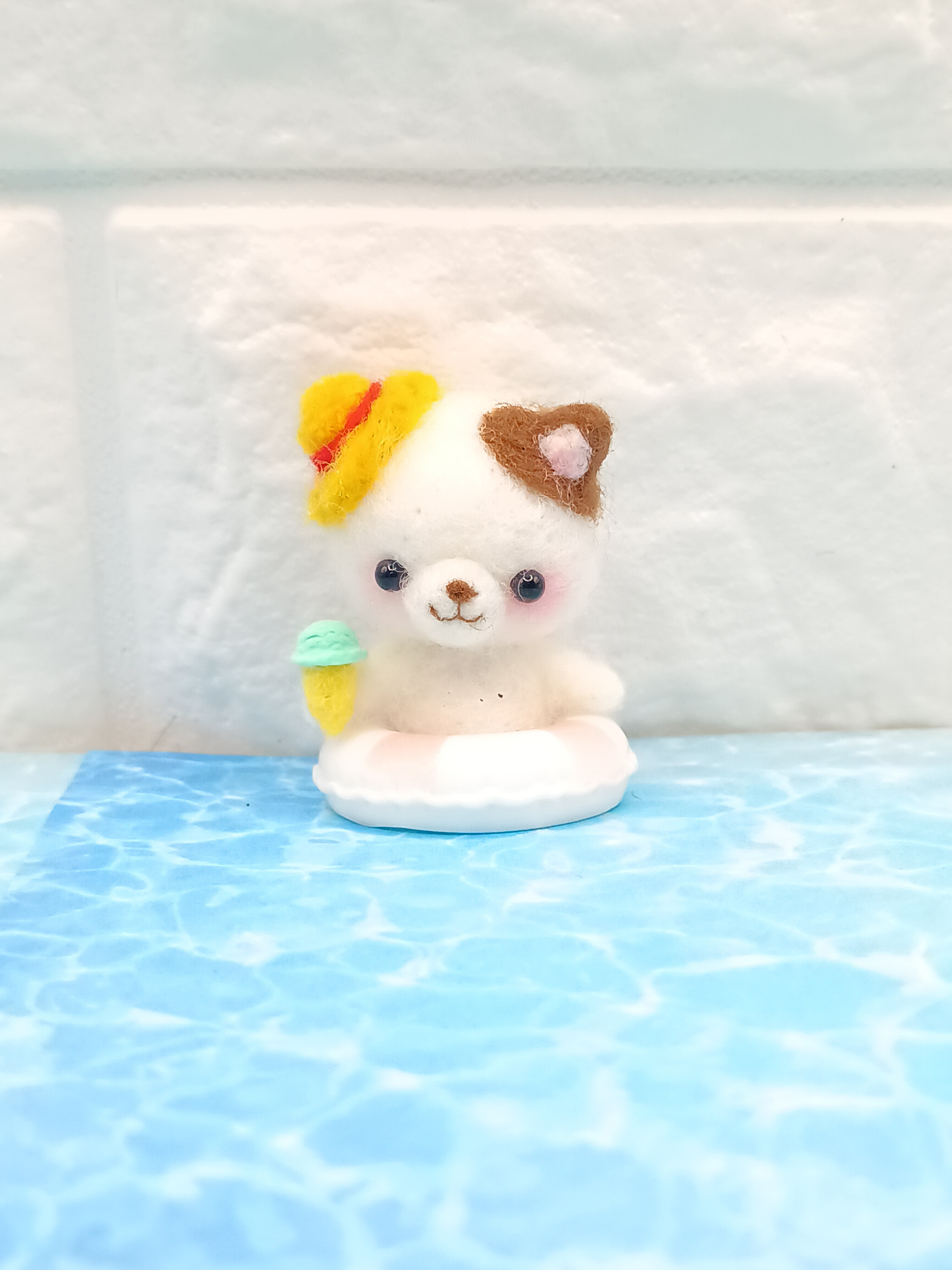 羊毛フェルト 浮き輪でぷかぷか.° 動物さん5点セット ぬいぐるみ