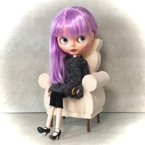 木製ドールソファー　ブライス　ふわふわ　ドールケース　nommi ラブブ 木製ドールソファー ブライス ふわふわ ドールケース nommi ラブブ