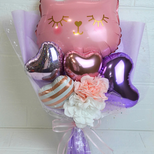 ねこちゃんブーケ バルーンギフト 発表会 結婚式 誕生日 周年 卒業