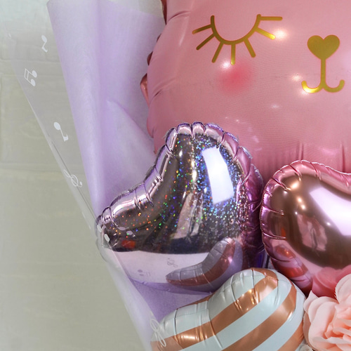 ♡ 花束　バルーンブーケ　ねこ耳　バルーンギフト　生誕祭　推し　成人式 ねこちゃんブーケ バルーンギフト 発表会 結婚式 誕生日 周年 卒業
