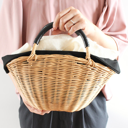 ラタンのかごバッグ （マドレーヌ）サイズ、色が選べる♪自然素材を