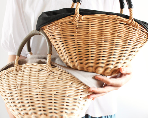 ラタンのかごバッグ （マドレーヌ）サイズ、色が選べる♪自然素材を