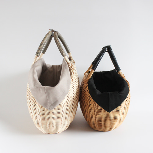 ラタンのかごバッグ （マドレーヌ）サイズ、色が選べる♪自然