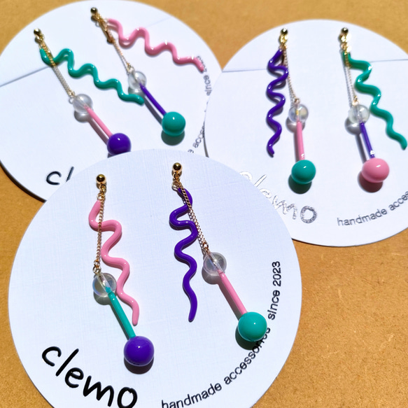 くねくねダンベル ネオポップ【ピアス/イヤリング】 ピアス（その他