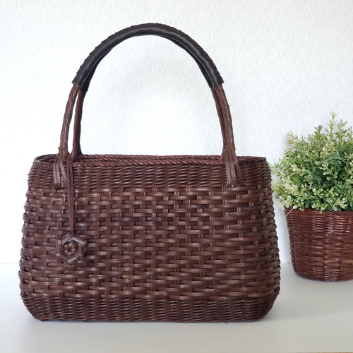 Creema限定 受注作品]2025 大人キレイめ 籐かごバッグA型/内布