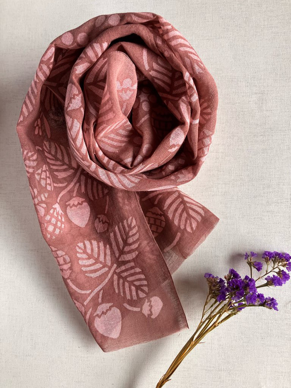 柿渋染め　手ぬぐい　ボレロ　赤色 柿渋染め 手ぬぐい ボレロ 赤色