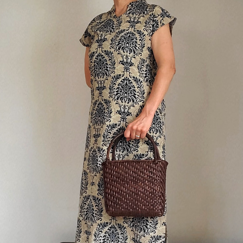 新作。Creema限定] 2025 大人キレイめ 籐かごバッグ 網代編み(小