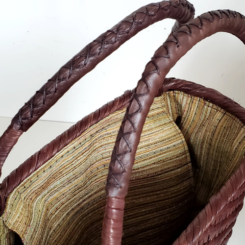 新作。Creema限定] 2025 大人キレイめ 籐かごバッグ 網代編み(小