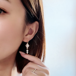 Tiffany ローズクオーツフープイヤリング希少美品
