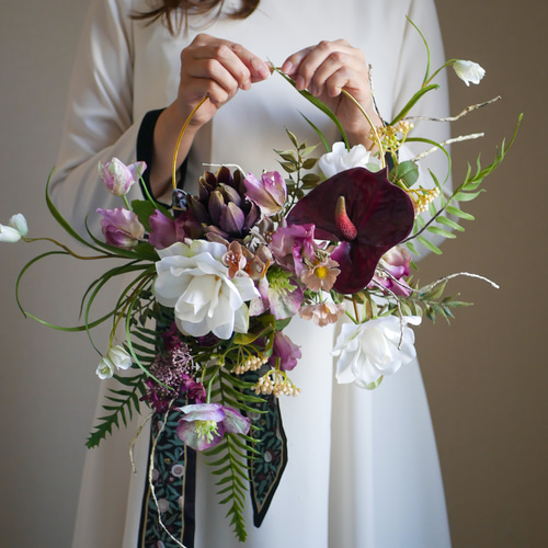 フープブーケ ウェディングブーケ ウェディングフラワー リングブーケ