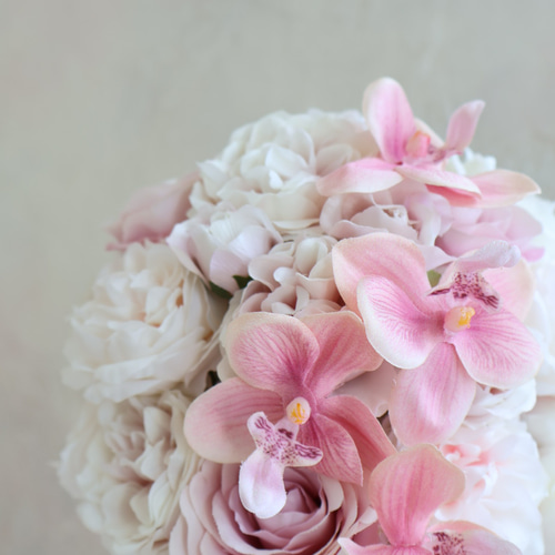 ピンクローズブーケ／優しさ溢れるラウンドブーケ／ウェディングブーケ