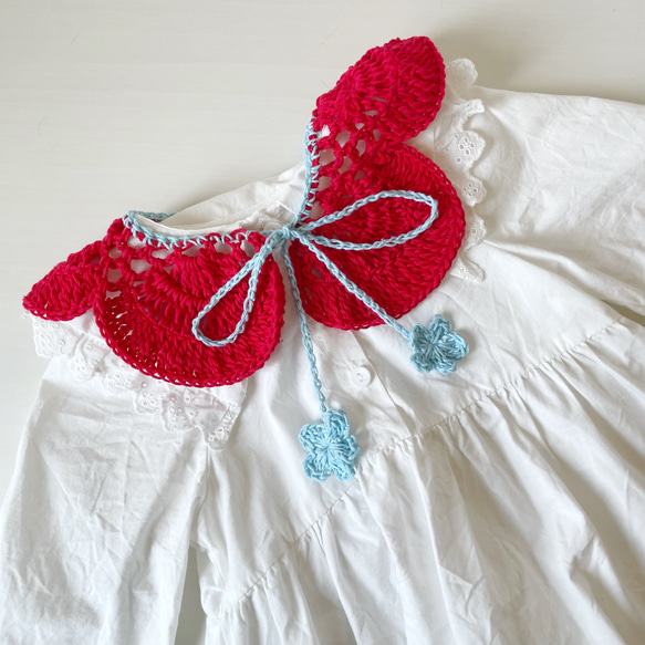 お花のつけ襟/かぎ針、スタイ、大阪万博、ハンドメイド