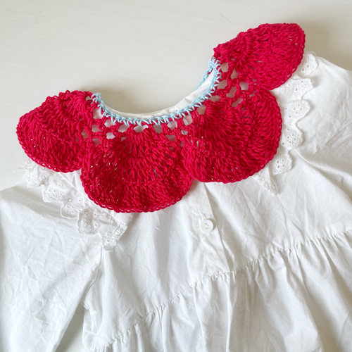 お花のつけ襟/かぎ針、スタイ、大阪万博、ハンドメイド、ミャクミャク