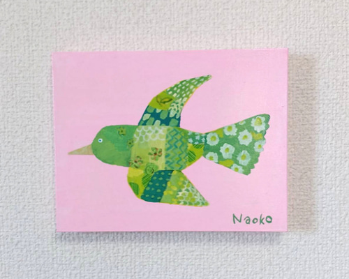 アクリル画 鳥 動物 絵画 原画 絵画『バード』鳥の絵 アクリル絵 キャンバスサイズF0