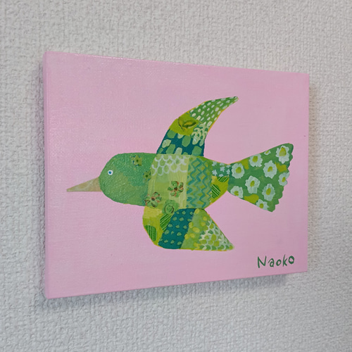 偉大な 原画 絵画『バード』鳥の絵 アクリル絵 キャンバスサイズF0 絵画