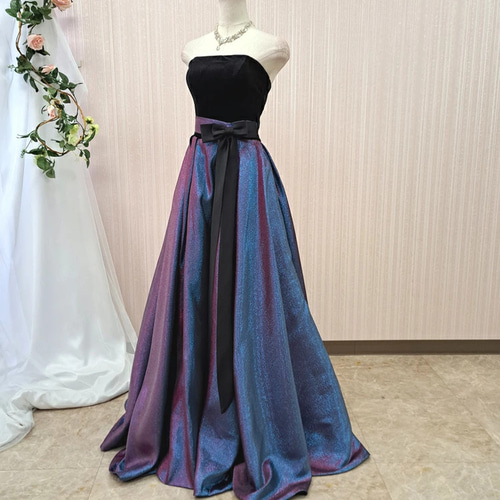 パープル×ブラック　カラードレス 紫 アーカイブ - ウェディングドレスセール1万円から販売 日本最大級