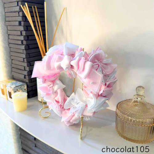 ピンク20cm】ハートのリボンリース リース Blessed Ribbon 通販
