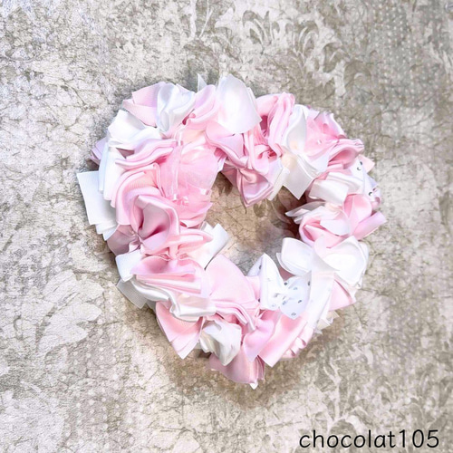ピンク20cm】ハートのリボンリース リース Blessed Ribbon 通販